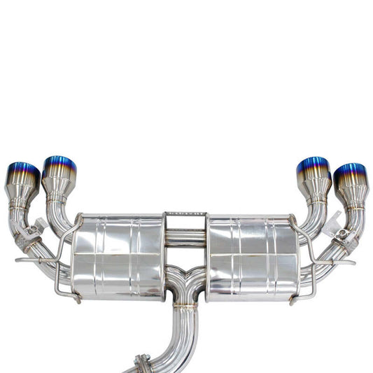Invidia 2022+ Volkswagen Golf R MK8 76mm R400 Valved Cat Back Exhaust Rolled Titanium Tips