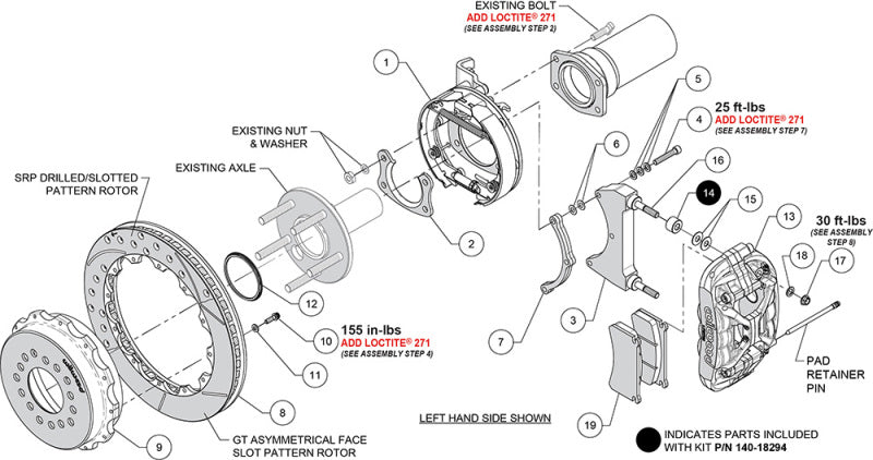 Wilwood New Big Ford XRS4R Rear Big Brake Kit - 13.00in Slotted Rotor - 2.50in Offset - Black