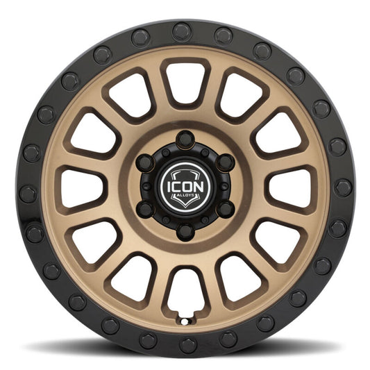 ICON Hulse 17x8.5 / 6x5.5 / 25mm / 5.75in BS Satin Bronze w/ Gloss Black Lip