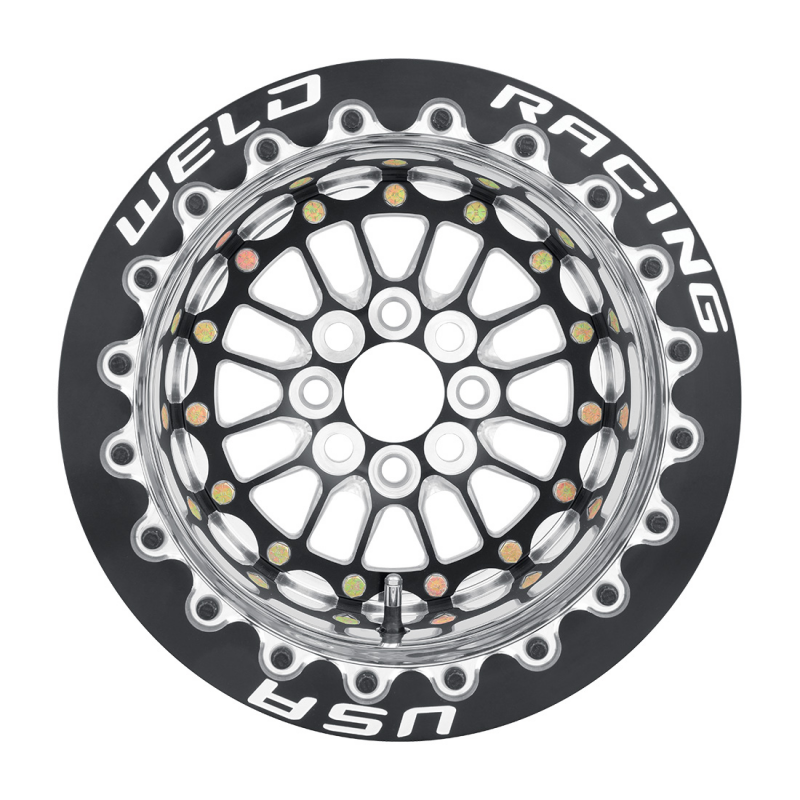 Weld Tuner Import 13x11 / 4x100mm BP / 4.5in BS Black CTR DBL M/T Polish Wheel