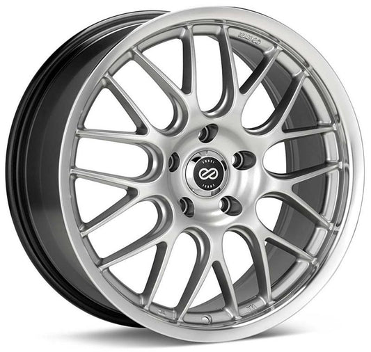 Enkei Lusso 18x7.5 42mm Offset 5x110 Bolt Pattern 72.6 Bore Dia Black w/ Machined Lip Wheel