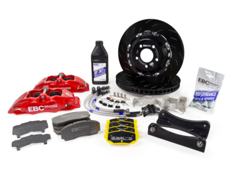 EBC Racing 2019+ Toyota GR Supra Red Apollo-6 Calipers 355mm Rotors Front Big Brake Kit