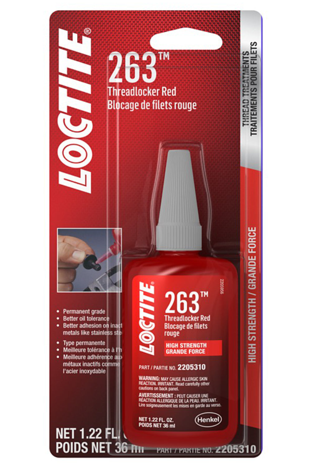263 Threadlocker Red Su rface Insensitive 36ml