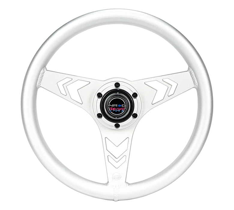 ALUMINUM STEERING WHEELS - ARROW CUTOUT SILVER