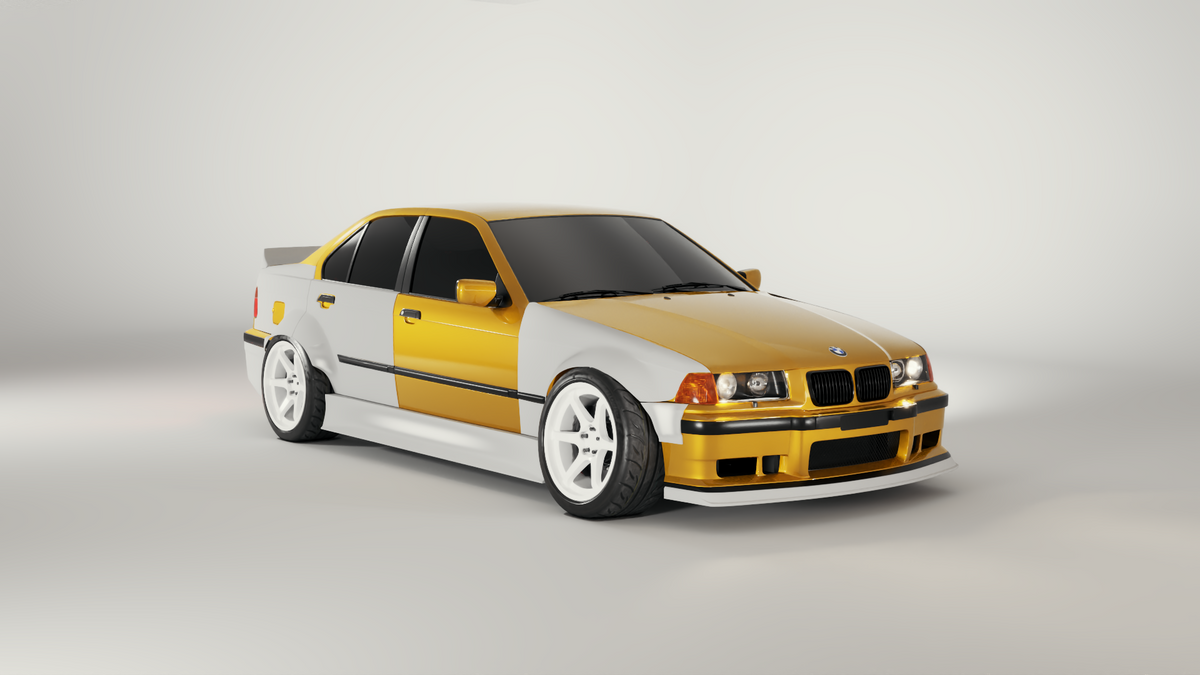 Big Duck Club BMW E36 Sedan Overfenders V5 (+75mm) - manufacturer product example