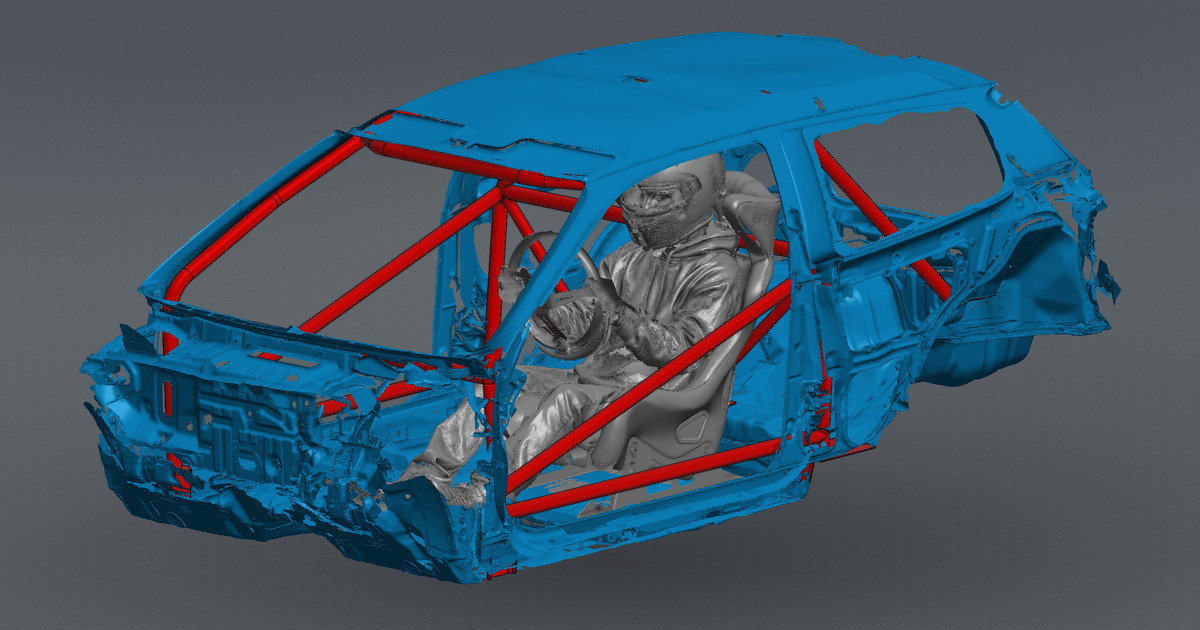 CageKits Honda EG Hatch NHRA 8.5 chromoly roll cage CAD rendering
