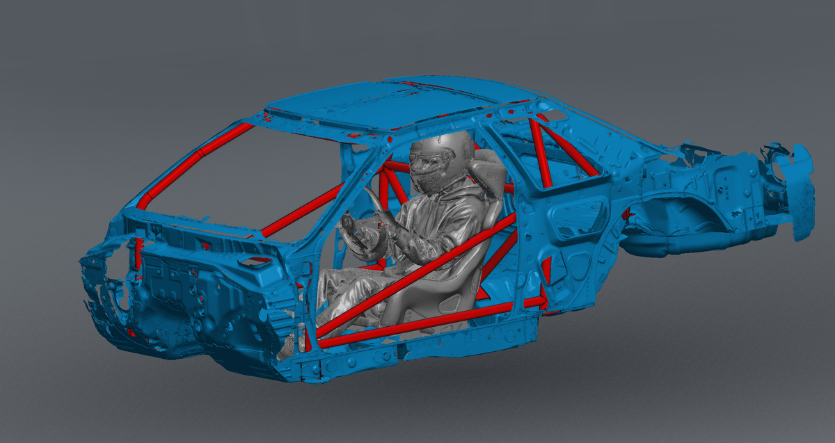 CageKits R32 NHRA 8.5 chromoly roll cage CAD rendering