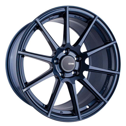 Enkei TS10 18x9.5 35mm Offset 5x114.3 Bolt Pattern 72.6mm Bore Dia Blue Silver Wheel