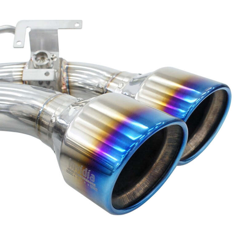 Invidia 2022+ Volkswagen Golf R MK8 76mm R400 Valved Cat Back Exhaust Rolled Titanium Tips