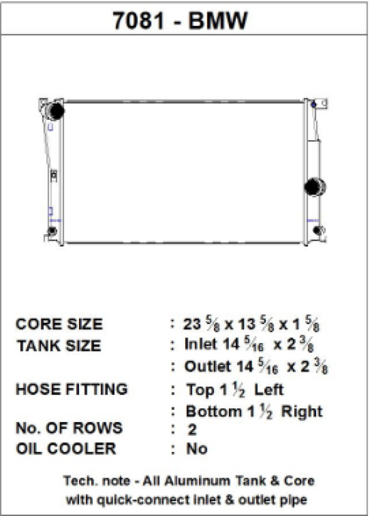 CSF BMW 2 Series (F22/F23) / BMW 3 Series (F30/F31/F34) / BMW 4 Series (F32/F33/F36) A/T Radiator