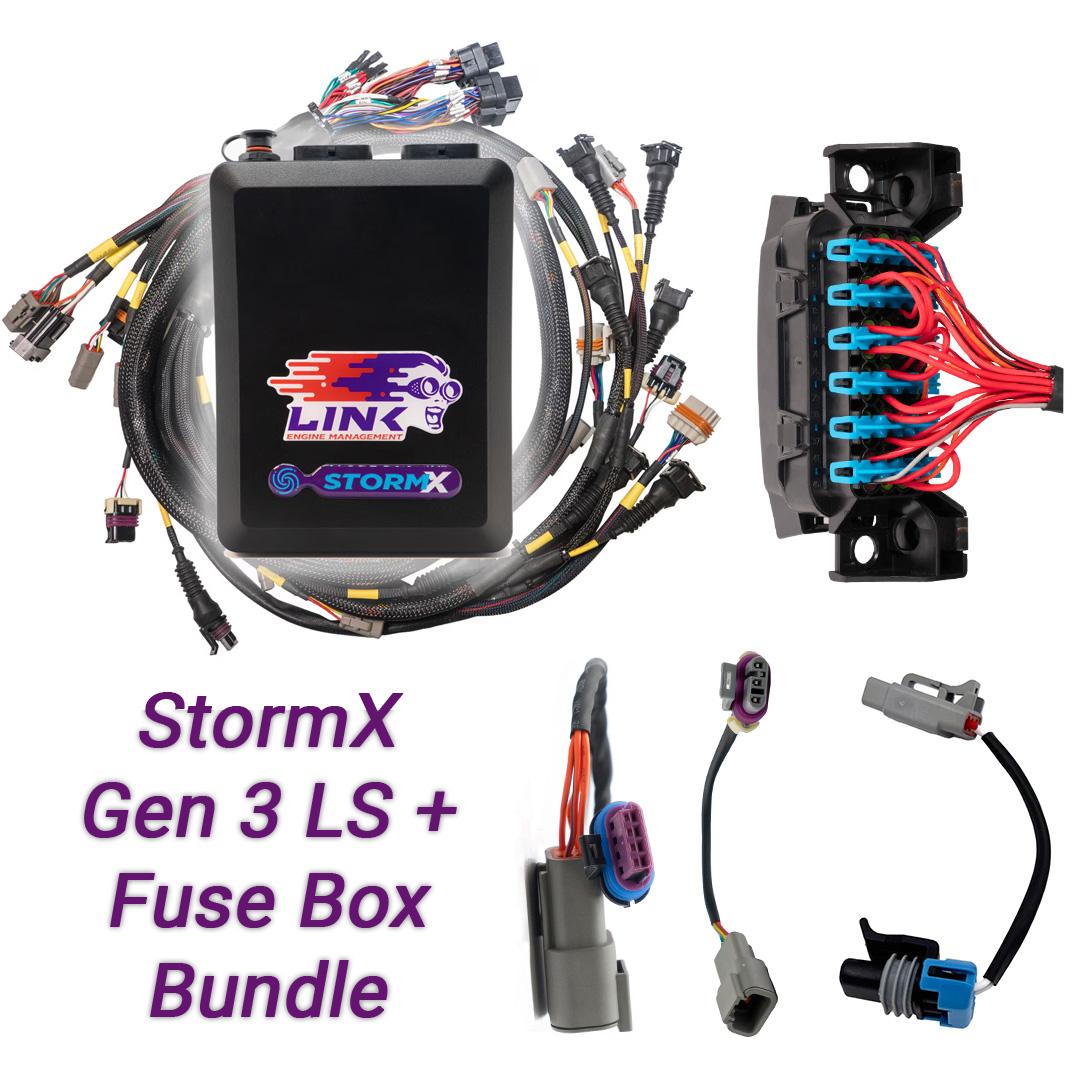 Link ECU Gen3 LS Bundle - G4X StormX ECU + LS Engine Harness + Fuse Box bundle — SKU 108-9010B