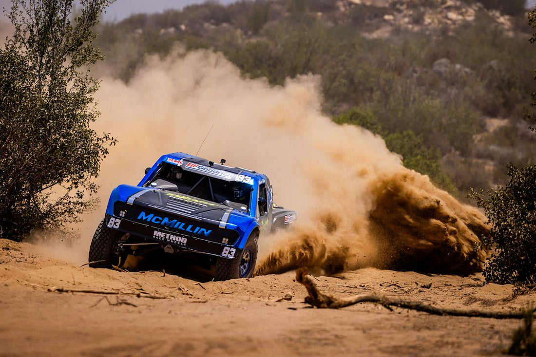 Luke McMillin's No. 83 Trophy Truck racing in Baja