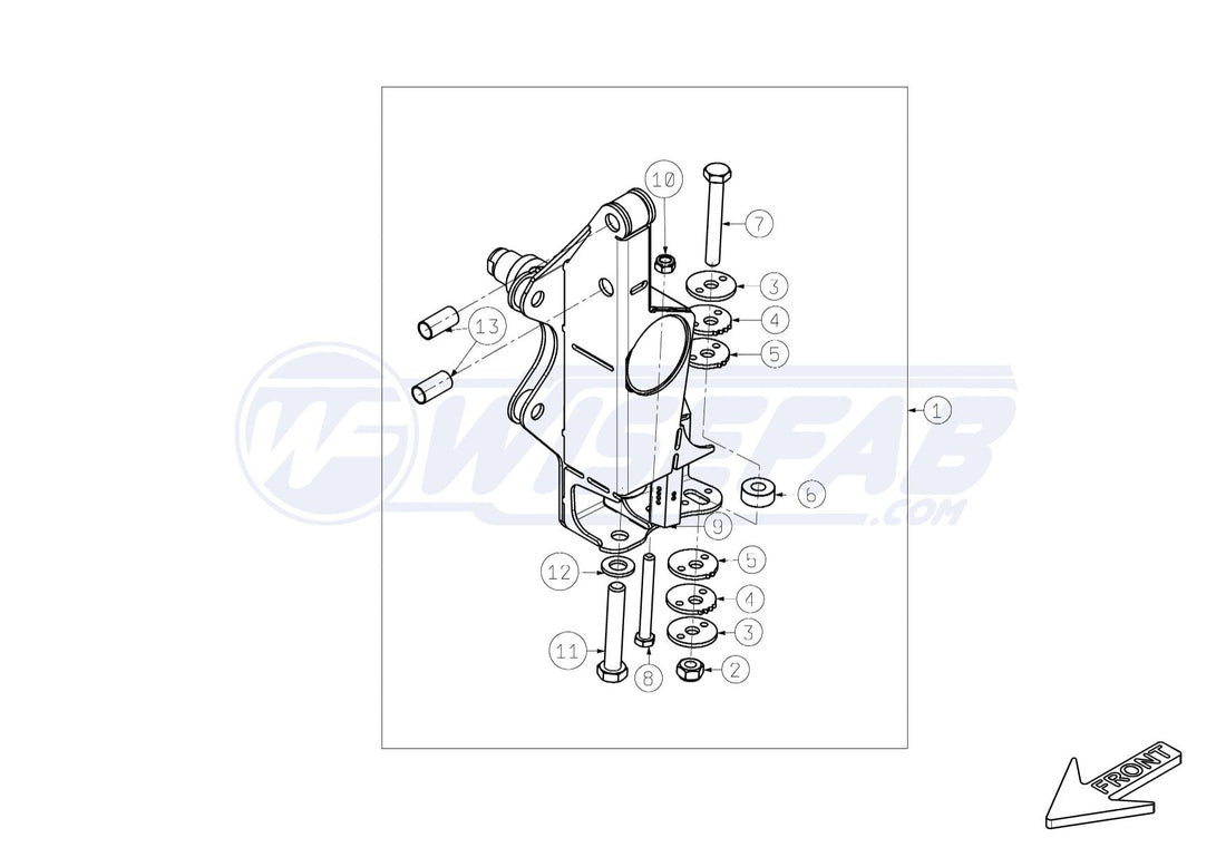 Wisefab Nissan S13 V2 left steering knuckle for a drift angle kit