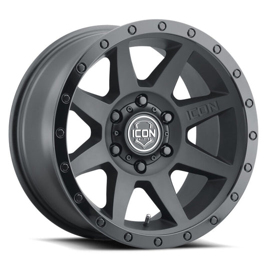 ICON Rebound 18x9 / 5x5in / -12mm / 4.5in BS Double Black Wheel