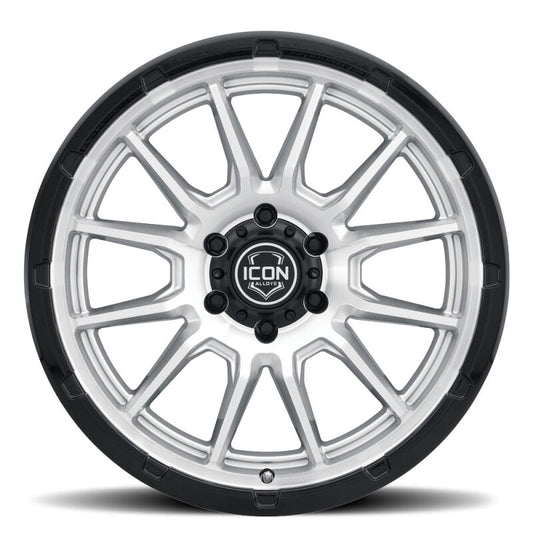 ICON Alloys Cajon 20x9 / 8x6.5 / 12mm / 5.5in BS Silver Machined Wheel w/ GB Lip