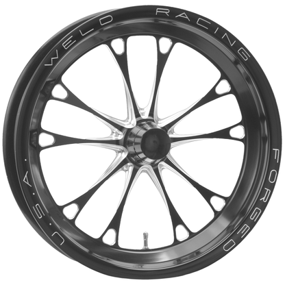 Weld V-Series 1-Piece 15x3.5 / Spindle Mount / 1.75in. BS Gloss Black Milled Wheel