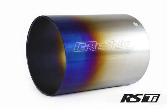 GReddy Burnt Titanium Tip 115mm Diameter 150mm Length (Revolution RS/RS-TI/RS-Race) - 160 Rev RS (L)