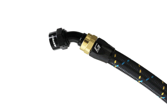 GReddy AN04 45 DEGREE HOSE END SWIVEL BLACK/GOLD ANODIZED