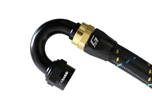 GReddy AN10 180 DEGREE HOSE END SWIVEL BLACK/GOLD ANODIZED