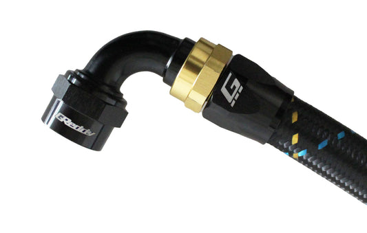 GReddy AN16 90 Degree Swivel Hose End - Black/Gold Anodized