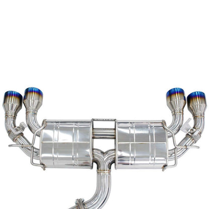 Invidia 2022+ Volkswagen Golf R MK8 76mm R400 Valved Cat Back Exhaust Rolled Titanium Tips