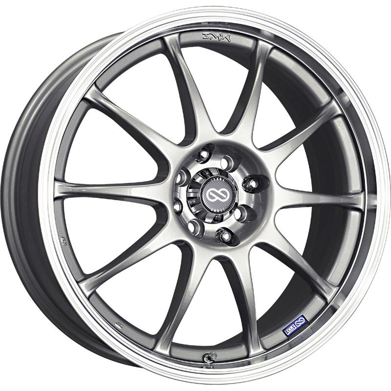Enkei J10 16x7 5x112/114.3 38mm Offset 72.62mm Bore Dia Silver w/ Machined Lip Wheel