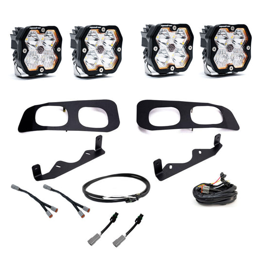 Baja Designs 2023+ Ford SD Squadron Sport 2.0 Dual Fog Pocket Kit Upfitter (Multi Patterns) - Clear