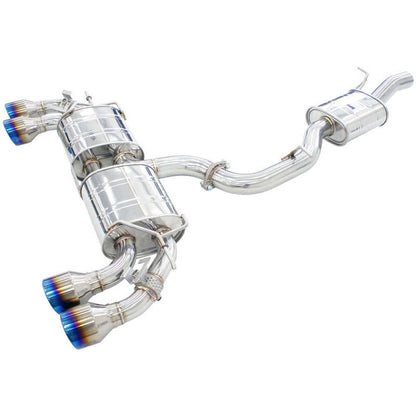 Invidia 2022+ Volkswagen Golf R MK8 76mm R400 Valved Cat Back Exhaust Rolled Titanium Tips
