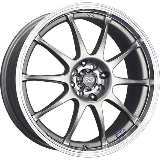 Enkei J10 15x6.5 4x100/114.3 38mm Offset 72.62mm Bore Dia Silver w/ Machined Lip Wheel