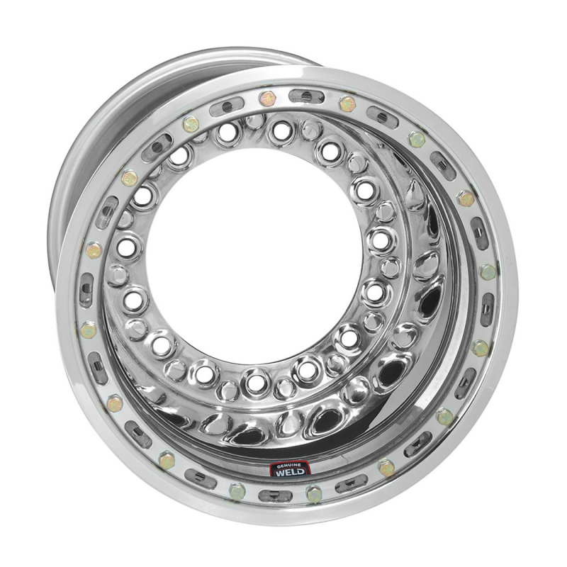 Weld Wide 5 XL - 15X10 / 5X10.25mm BP / 5in BS - Polished Wheel Black Outer Beadlock