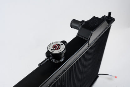 CSF 01-07 Mitsubishi Evo 7/8/9 Full-Slim Radiator w/12in Fan &amp; Shroud/-16AN - Black