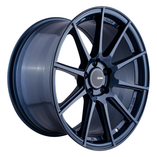Enkei TS10 18x9.5 35mm Offset 5x114.3 Bolt Pattern 72.6mm Bore Dia Blue Silver Wheel