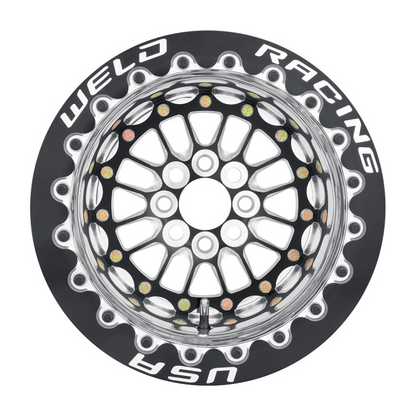 Weld Tuner Import 13x11 / 4x100mm BP / 4.5in BS Black CTR DBL M/T Polish Wheel