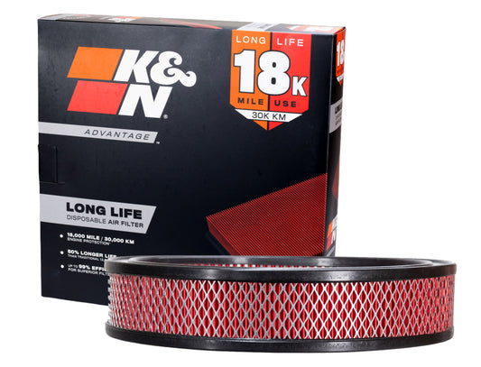 K&N Advantage Air Filter 18K Miles Gm Cars And Trucks V6 V8 1969-1992