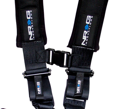 NRG SBH-5PCBK black SFI 16.1 five-point 3-inch latch-link racing harness