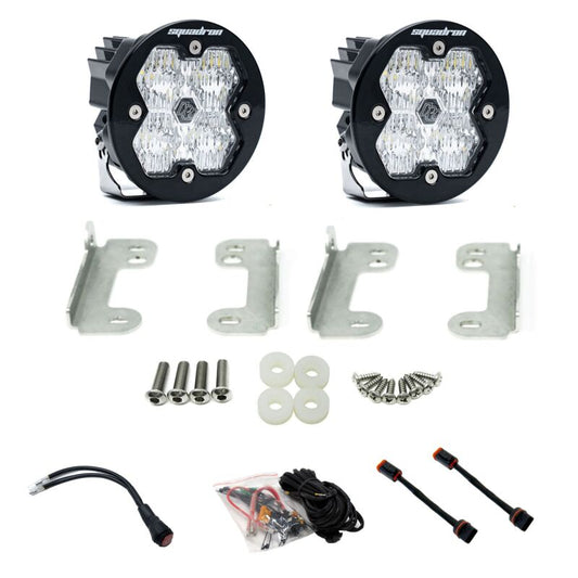 Baja Designs 18-25 JL/JT / 20-25 Gladiator Squadron-R Sport 2.0 Fog Kit OE Sahara Bumper (WC) -Clear