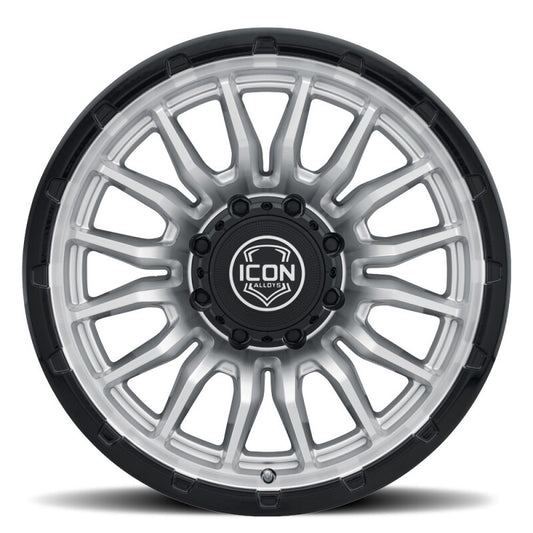 ICON Alloys Cajon 20x9 / 8x180 / 12mm / 5.5in BS Silver Machined Wheel w/ GB Lip