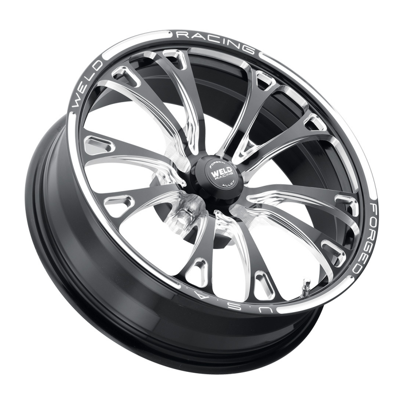 Weld V-Series 1-Piece 15x3.5 / Spindle Mount / 1.75in. BS Gloss Black Milled Wheel