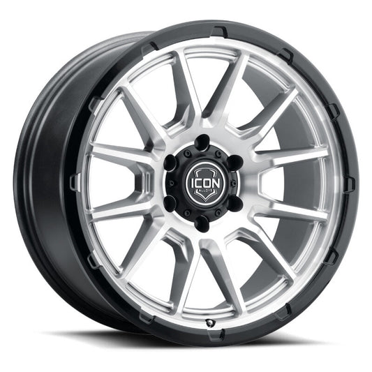 ICON Alloys Cajon 20x9 / 8x6.5 / 12mm / 5.5in BS Silver Machined Wheel w/ GB Lip