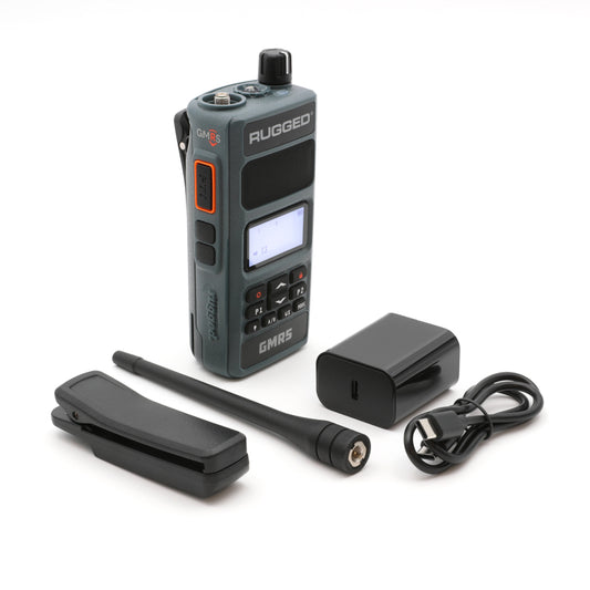 Rugged Radios GMR5-X - 5W GMRS Handheld Radio - Waterproof w/ XL Battery - 2 Pack