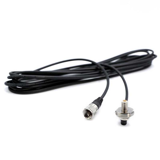 Rugged Radios 17 Ft Antenna Coax Cable with 3/8 NMO (TM) Thick Mount