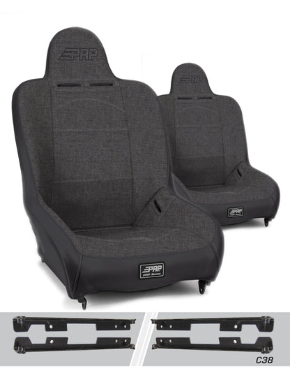 PRP Jeep Wrangler JK/JKU Premier High Back Suspension Seats Kit (Pair) - Gray