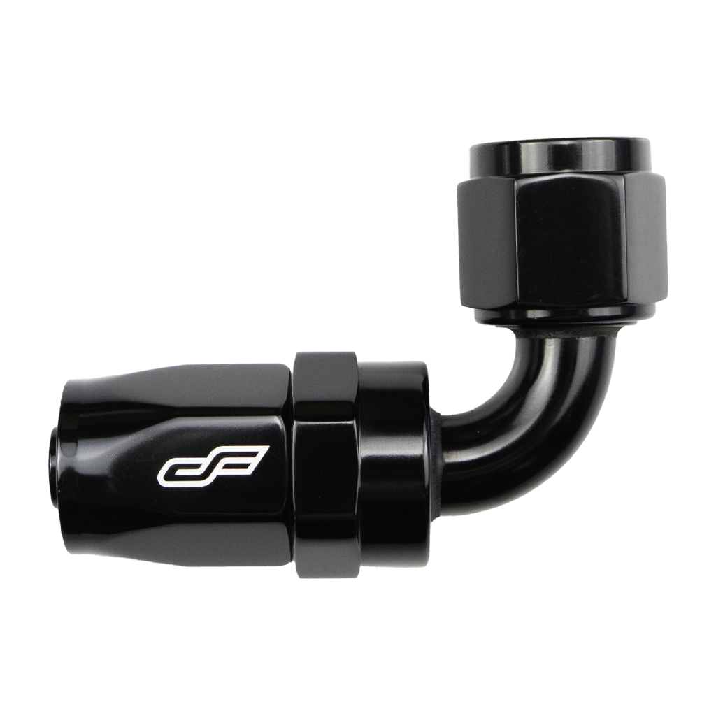 Black 90 Degree Female Hose End