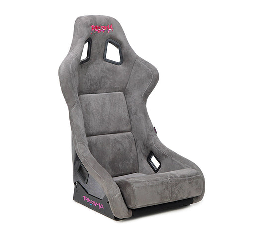 NRG FRP Bucket Seat Prisma Edition Gunmetal Alcantara w/ Pearl Back & Special Ultra Embroidery - XL