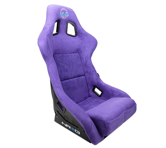 NRG FRP Bucket Seat Prisma Edition Purple Alcantara w/ Pearl Back & Special Ultra Embroidery - XL