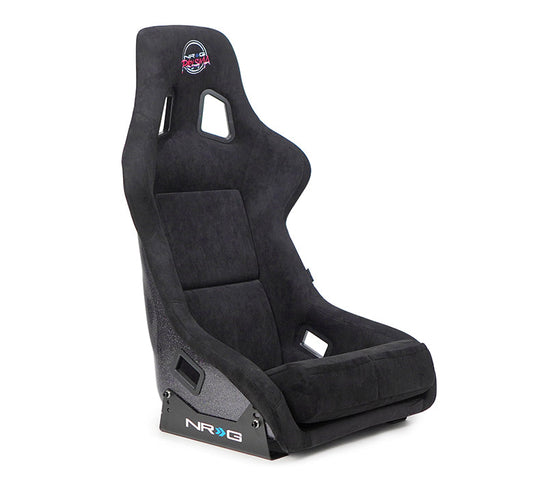 NRG FRP Bucket Seat PRISMA Edition w/Pearlized Back Black Alcantara - X Large