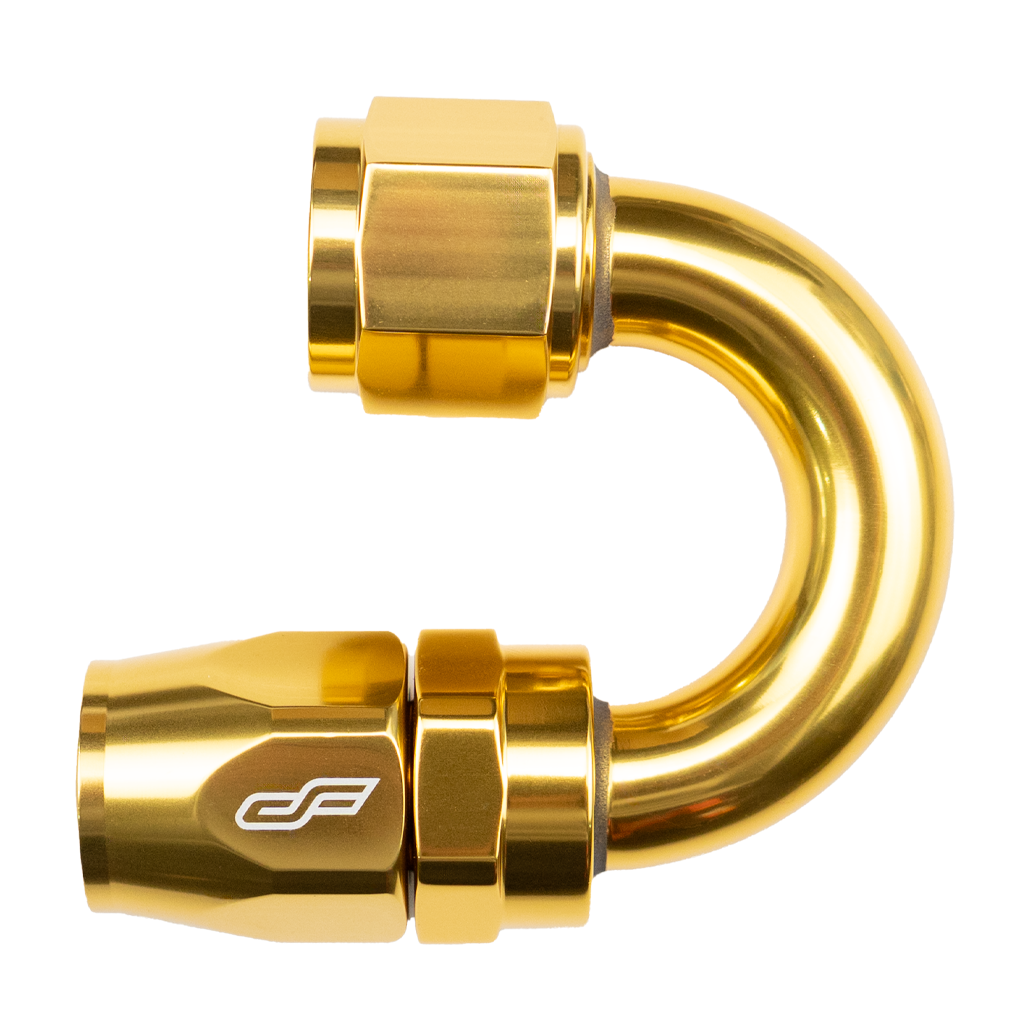 Gold 180 Degree Female Hose End