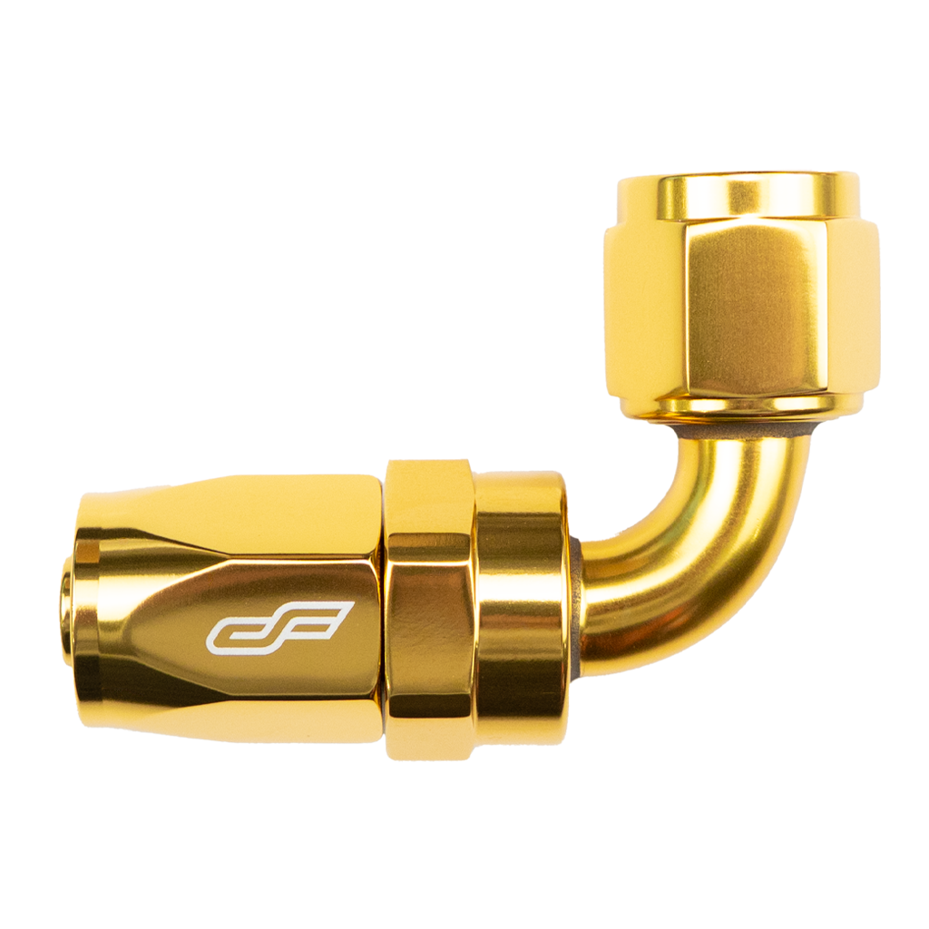 Gold 90 Degree Female Hose End