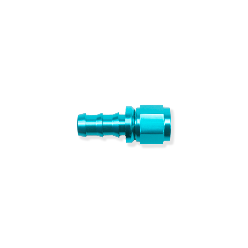 ColorFittings Hose Barb AN push lock fitting teal.png