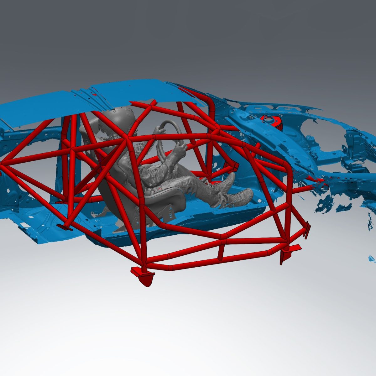 VW MK6 Road Race X Diagonal Roll Cage Kit — view 2